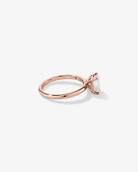 Bague de fiançailles solitaire en diamant cultivé en laboratoire TW taille émeraude de 1,25 carat en or rose 14 carats
