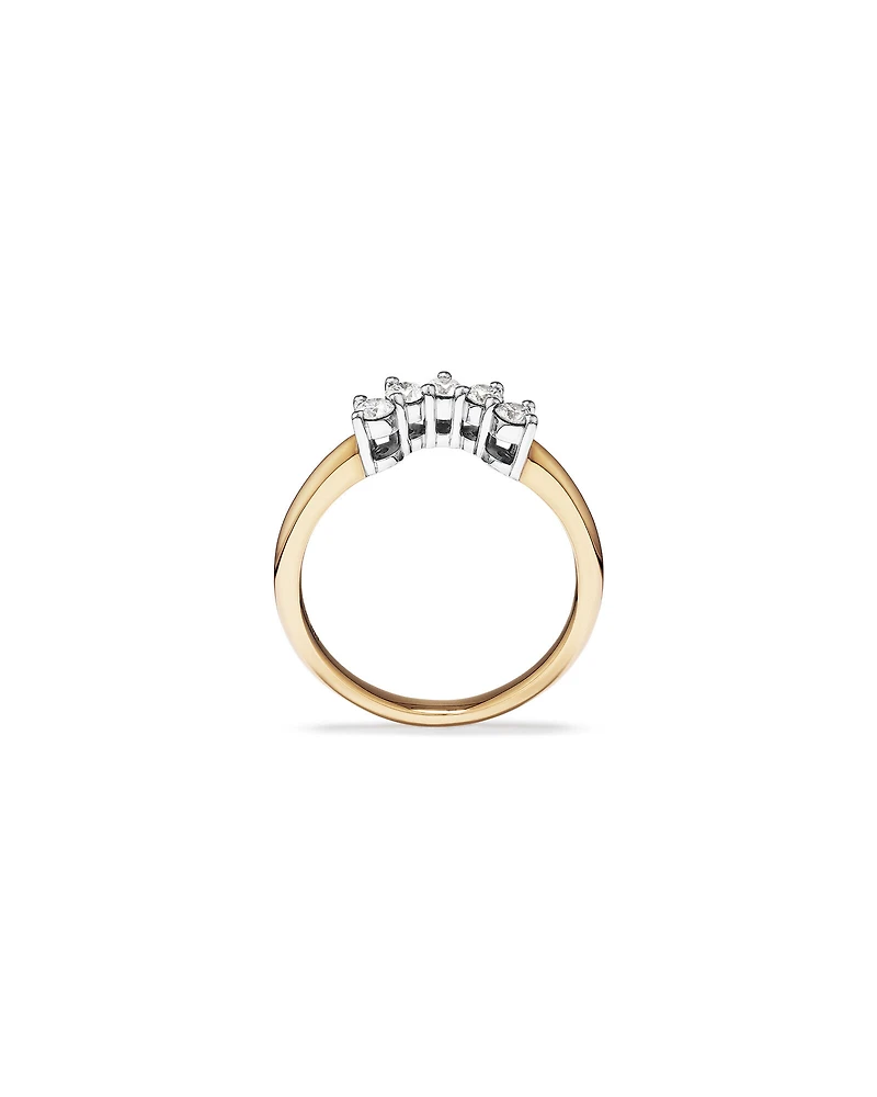 Bague de fiançailles en or jaune et blanc 14 K avec diamants totalisant 0,50 ct