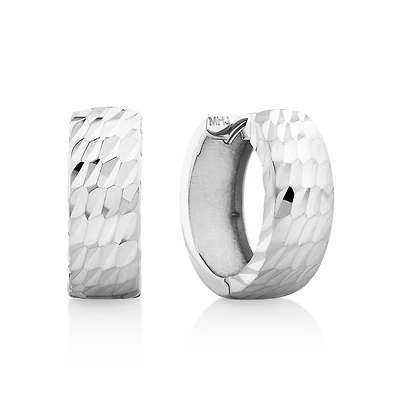 11mm Huggie Earrings 10kt White Gold