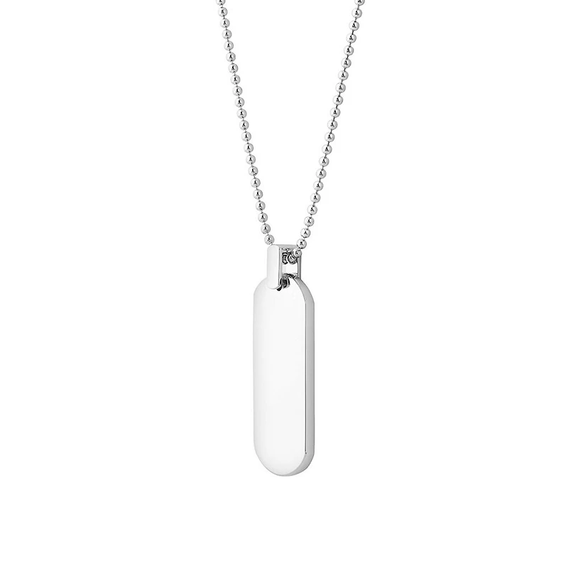 Collier de 55 cm avec pendentif plaque d'identité en argent sterling