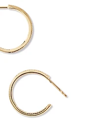 0.15 Carat TW Fine Diamond Hoop Earrings 10kt Yellow Gold