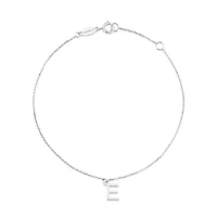 Bracelet à initiale « E » en argent