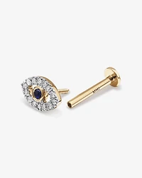 Boucle d’oreille Helix Evil Eye Flat Back en or jaune 10 carats