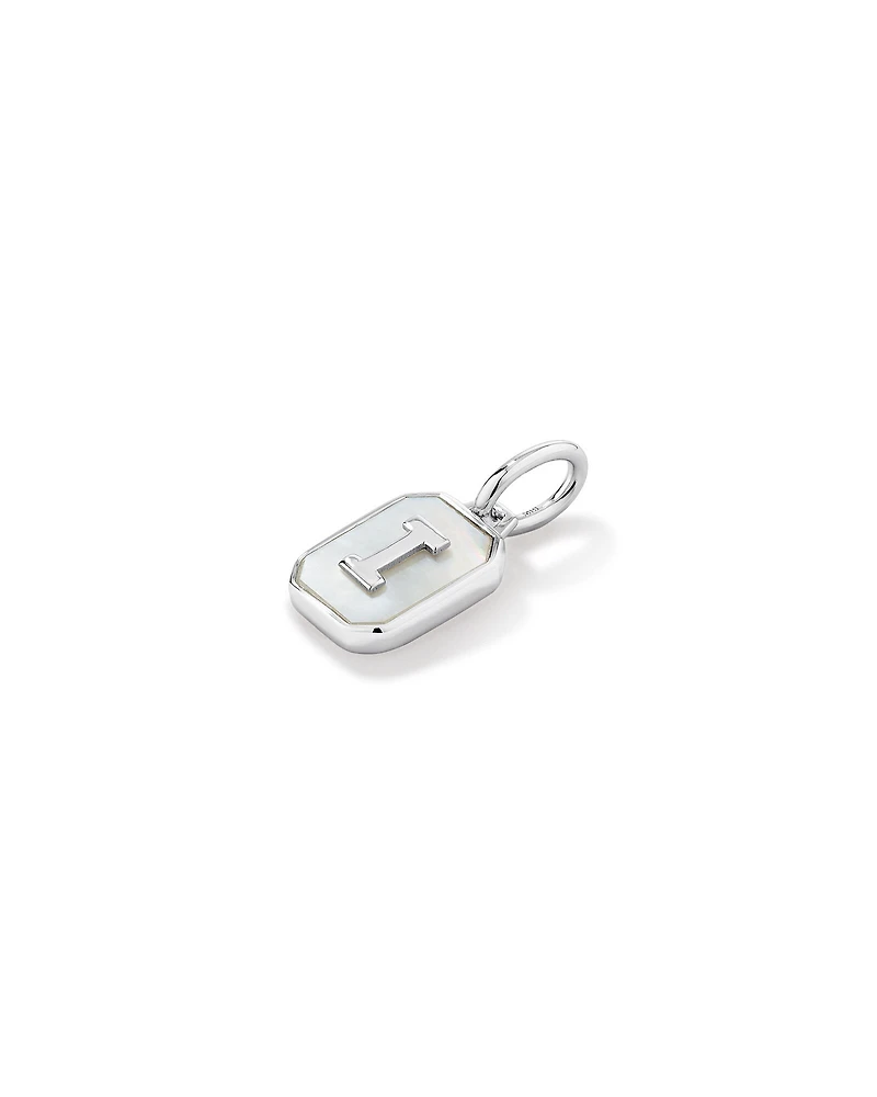 Pendentif initiale Lettre I en nacre et argent sterling