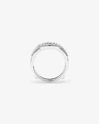 Bague complémentaire en or blanc 14 K avec diamants totalisant 0,75 ct
