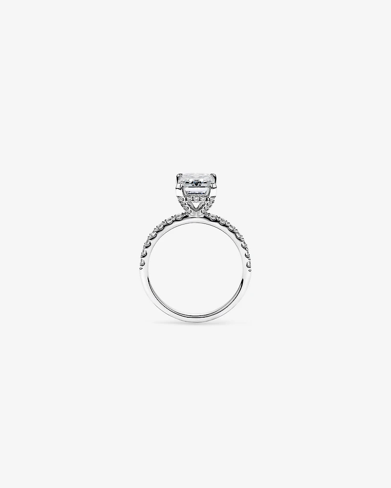 3.50 Carat TW Emerald Cut Laboratory-Grown Diamond Engagement Ring in 18kt White Gold