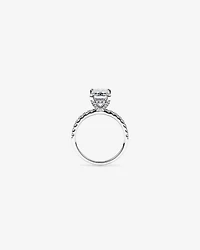 3.50 Carat TW Emerald Cut Laboratory-Grown Diamond Engagement Ring in 18kt White Gold