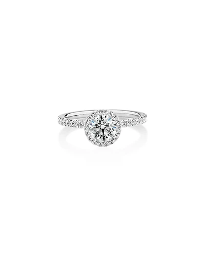 Bague de fiançailles en or blanc 18 K avec halo à diamants totalisant 1,36 ct Sir Michael Hill Designer