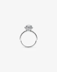 3.60 Carat TW Pear Cut Laboratory-Grown Diamond Halo Engagement Ring in 18kt White Gold