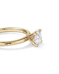 Bague de fiançailles solitaire ronde en diamant brillant de laboratoire TW de 1 carat en or jaune 14 carats