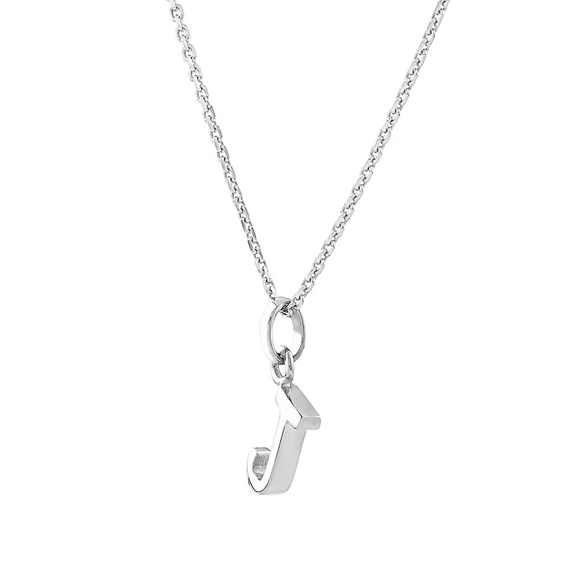"J" Initial Pendant in Sterling Silver