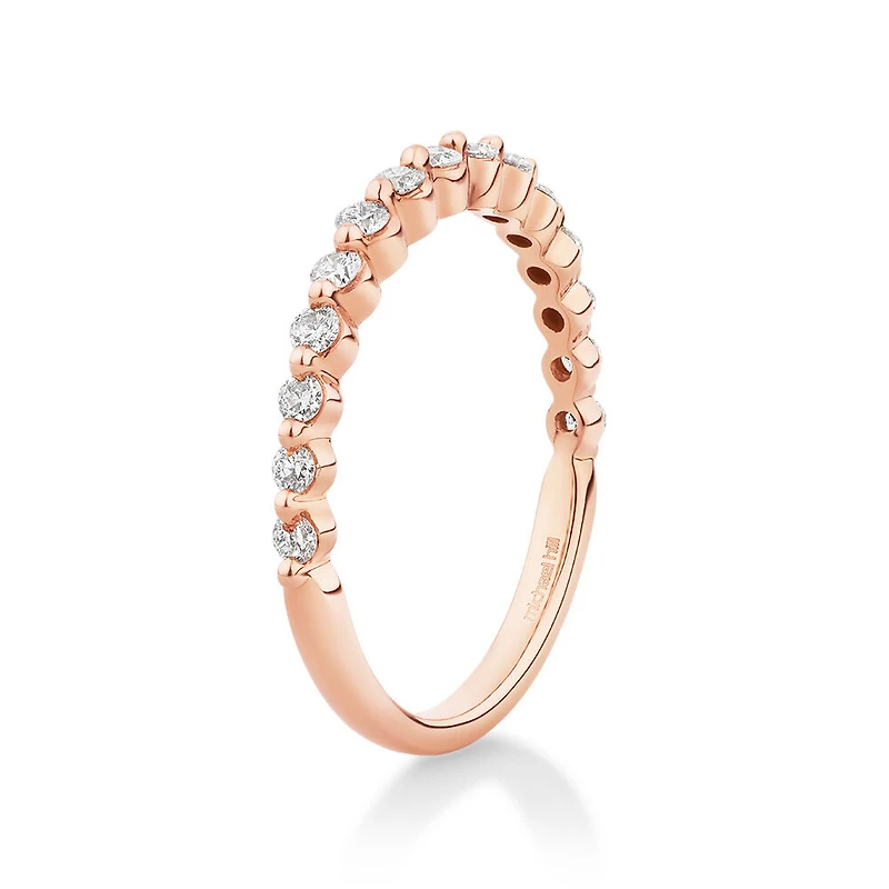 Bague de mariage avec 0,34 carat TW de diamants en or rose 14kt