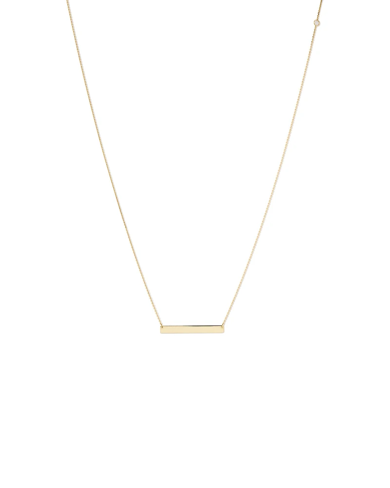 Engravable Bar Necklace in 10kt Yellow Gold