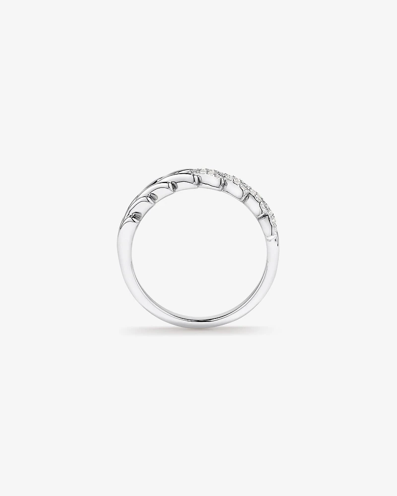 Bague Chevrons en Zircone Cubique en Argent Sterling