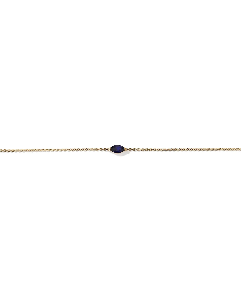 East West Marquise-Cut Created Sapphire Bracelet in 10kt Yellow Gold