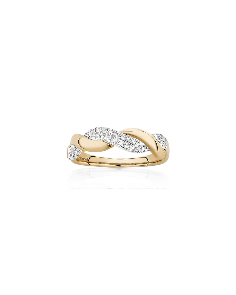 Twist Ring with 0.20 Carat TW of Diamonds in 10kt Yellow Gold