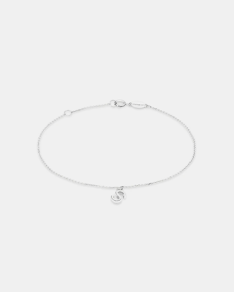 19cm (7.5") Initial Bracelet in Sterling Silver