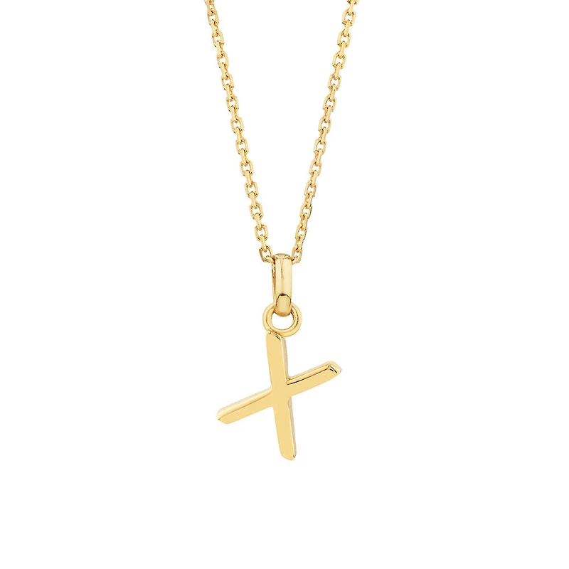 Pendentif à initiale « X » en or jaune 10 K