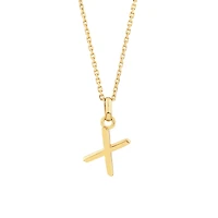 Pendentif à initiale « X » en or jaune 10 K