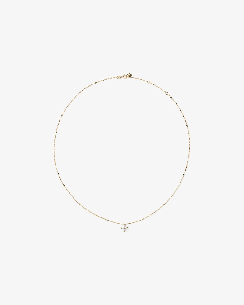 Flower Necklace and Stud Earrings Gift Set with Cubic Zirconia in 10kt Yellow Gold