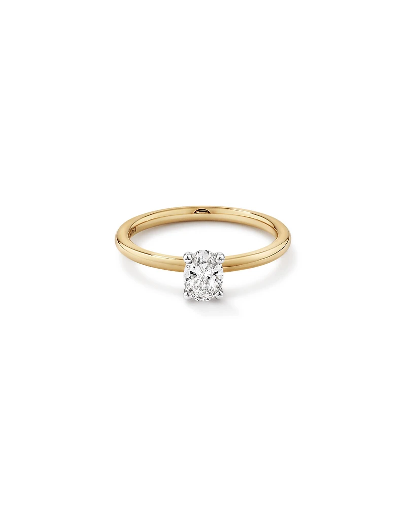 Solitaire Engagement Ring with 0.50 Carat TW of Diamonds in 18kt Yellow and White Gold