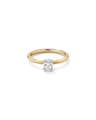 Solitaire Engagement Ring with 0.50 Carat TW of Diamonds in 18kt Yellow and White Gold