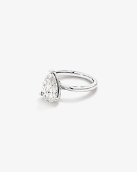 3,00 Carats Poids Total Bague De Fiançailles Solitaire En Diamant Coupe Poire Cultivé En Laboratoire, En Platine