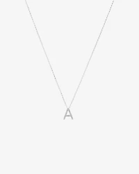 A' Initial necklace with 0.10 Carat TW of Diamonds in 10kt White Gold