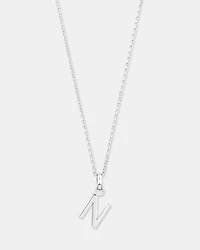 "N" Initial Pendant in Sterling Silver