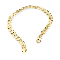 Bracelet à maillons gourmette de 21 cm en or jaune 10 K, largeur de 6 à 6,5 mm
