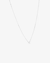 0,25 Carats TW Collier solitaire diamant taille émeraude en or blanc 18kt
