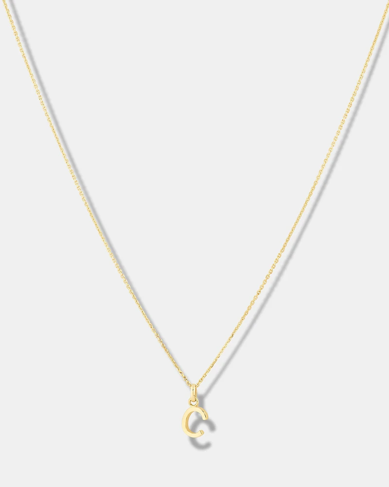C Initial Pendant in 10kt Yellow Gold