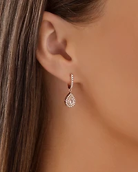 Pendants d'oreilles griffés en or rose 10 K avec diamants totalisant 0,38 ct et morganite Sir Michael Hill Designer