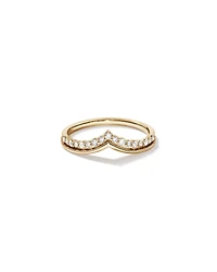 Alliance en or jaune 14 carats avec diamants de 0,18 carat et chevrons