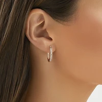 Huggie Earrings with 0.50 Carat TW of Diamonds 10kt Rose Gold