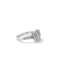0.65 Carat TW Cushion Cluster Halo Diamond Ring in 10kt Gold