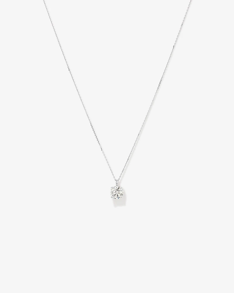 Pendentif solitaire en diamant cultivé en laboratoire TW de 2,00 carats en or blanc 14 carats