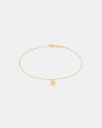 Collier à pendentif initiale R en or jaune 10 K