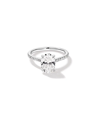 2.20 Carat TW Oval Cut Laboratory-Grown Diamond Engagement Ring in 14kt White Gold
