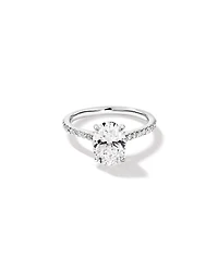 2.20 Carat TW Oval Cut Laboratory-Grown Diamond Engagement Ring in 14kt White Gold