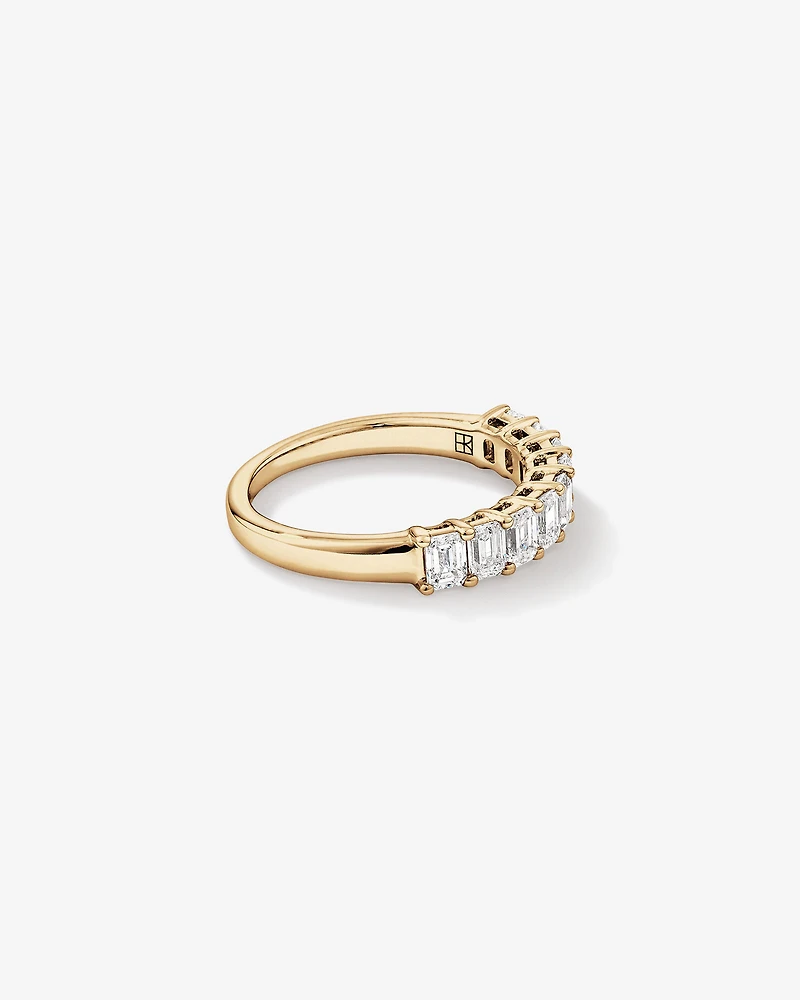 1.17 Carat TW Emerald Cut Laboratory-Grown Diamond Wedding Band in 14kt Yellow Gold