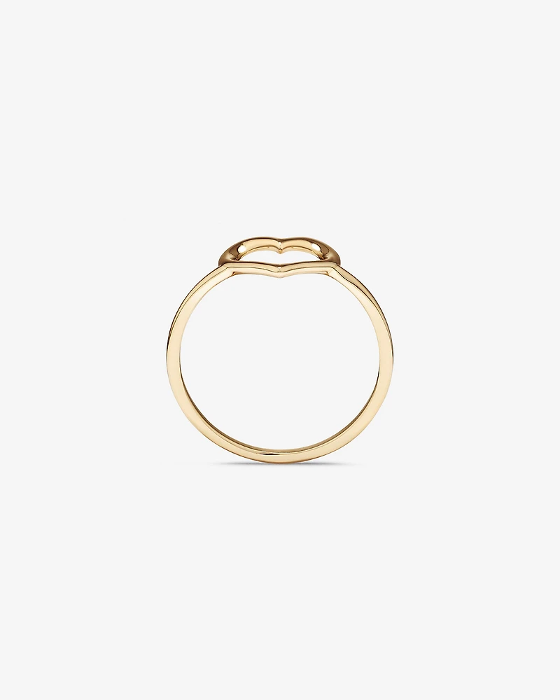Bague Coeur Ouvert en Or Jaune 10 kt