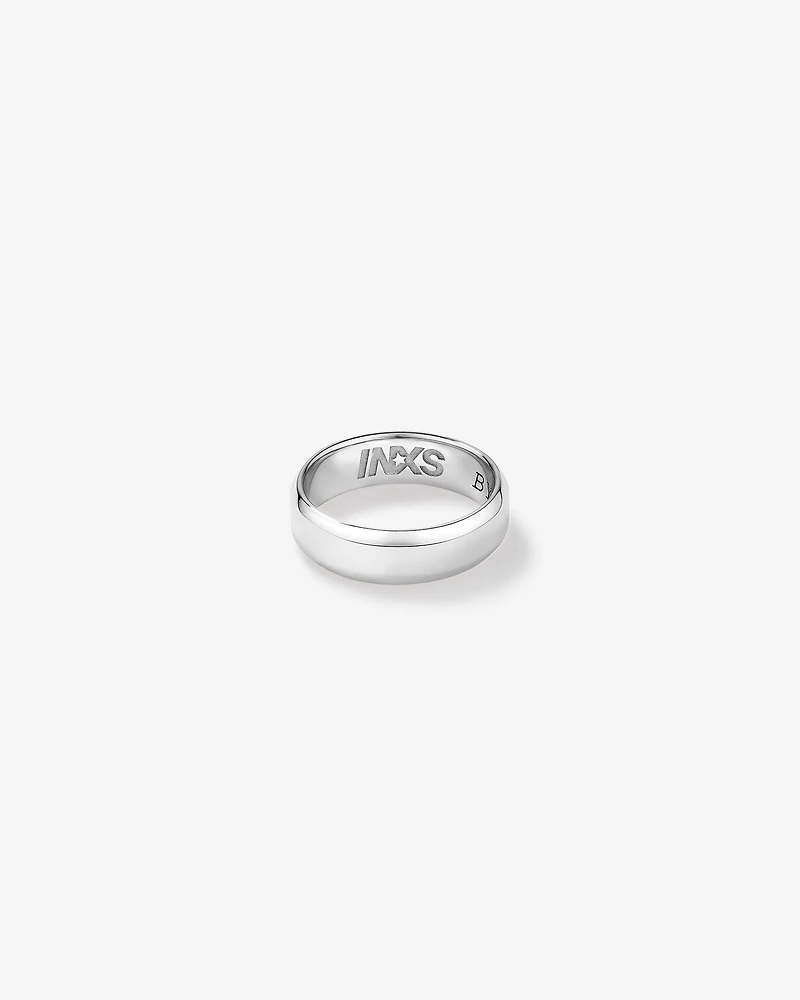 Bague à Bords Biseautés Gravée INXS By My Side en Argent Sterling Recyclé