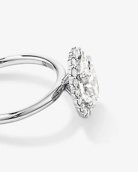 Bague de fiançailles en halo de diamants cultivés en laboratoire TW de 2,34 carats en or blanc 14 carats