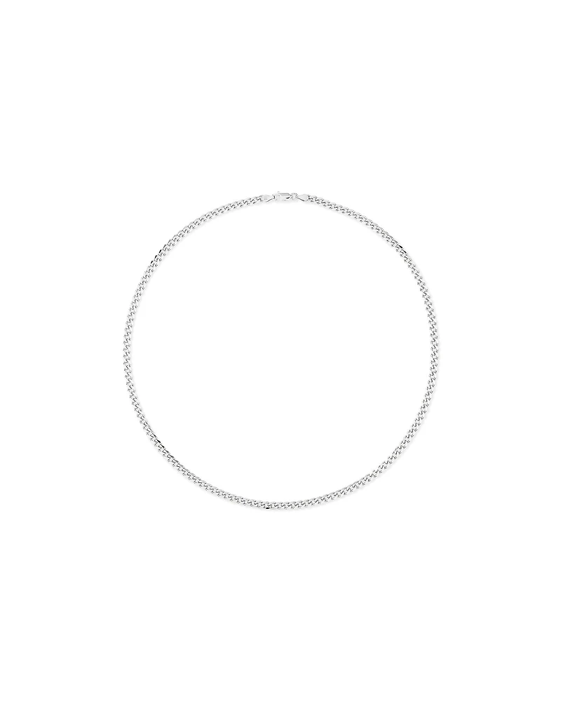 55cm (22") 4.30mm Width Bevelled Curb Chain Necklace  in Sterling Silver