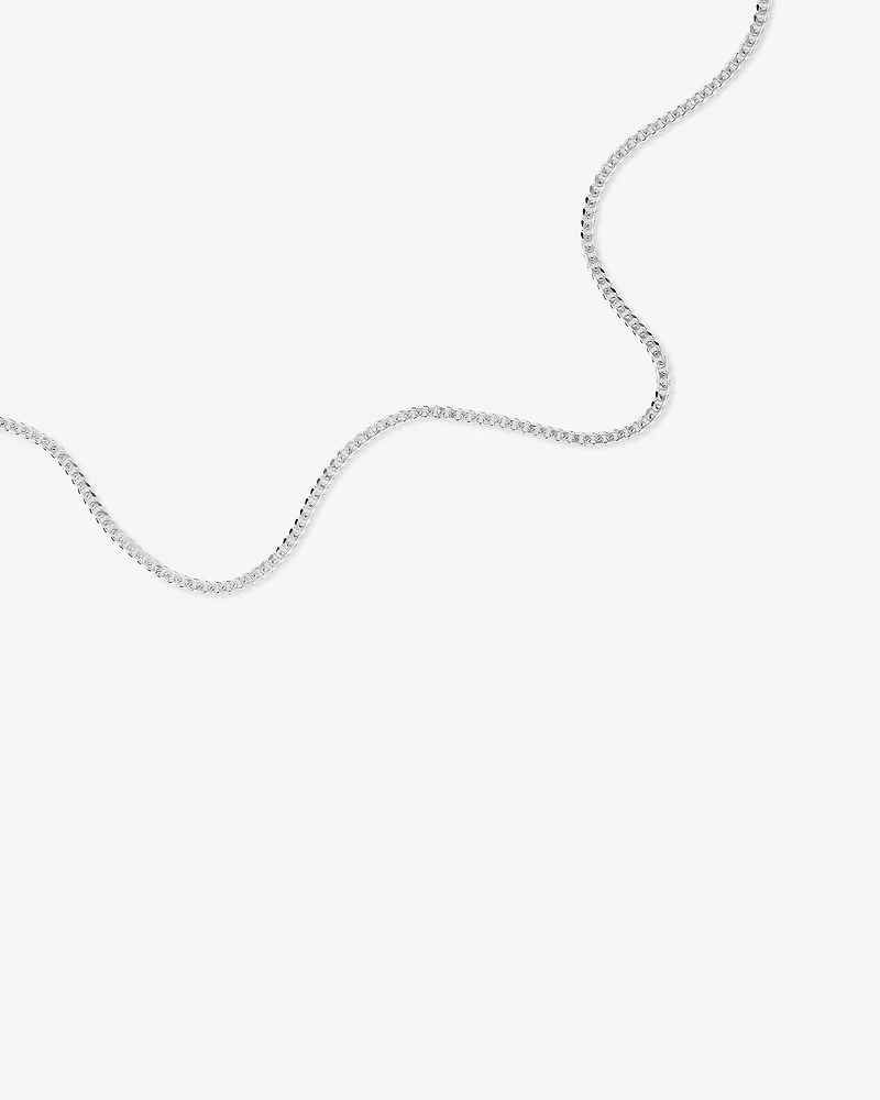 Chaîne gourmette en argent sterling de 60 cm, largeur de 3,4 mm