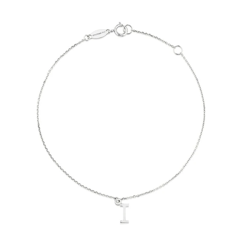 Bracelet à initiale « I » en argent