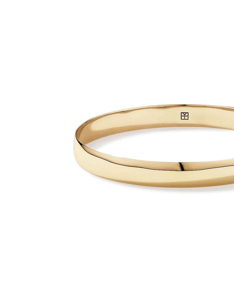 Bracelet rond solide de 65 mm (2,5") de largeur 7.3 mm en or jaune 10 carats