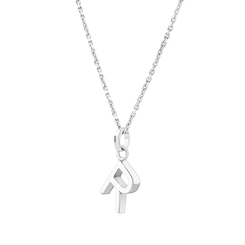 "R" Initial Pendant in Sterling Silver