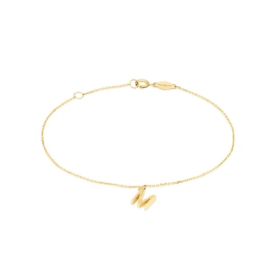 Collier à pendentif initiale M en or jaune 10 K
